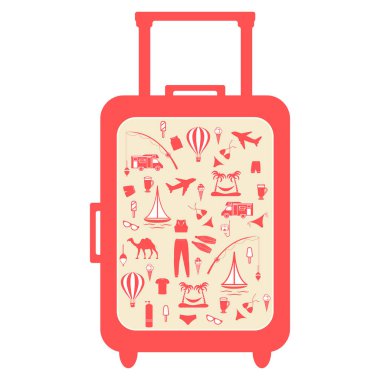 Renkli çanta güzel resim üzerinde farklı resimlerle