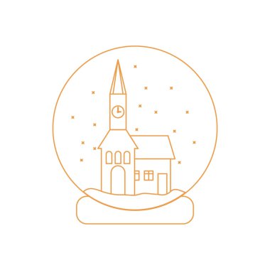 Belediye ile saat ve evin içinde vektör çizim