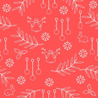 Kış Dikişsiz desen çeşitli yeni yıl ve Noel symb ile