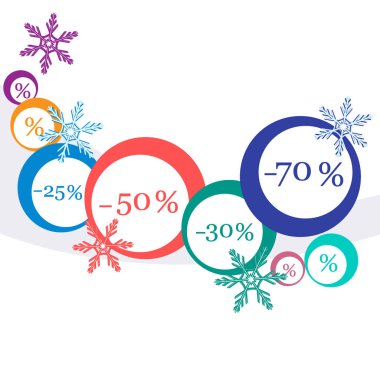 Pazarlar ve dükkanlar için çeşitli indirimler vektör çizim.