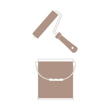 Boya ve boya kovası için renkli silindir güzel resim 