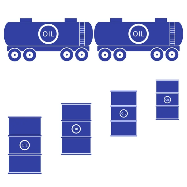 Стилизованная икона цистерн и бочек с нефтью — стоковый вектор