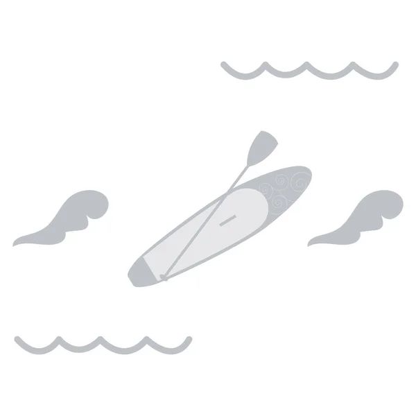 Gestileerde pictogram van een gekleurde stand up peddelen — Stockvector