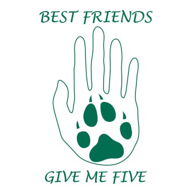 Pençe tutan eller siluet sevimli vektör çizim