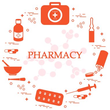 Çeşitli tıbbi cihazlar ve düzenlenen uyuşturucu ilk yardım kiti 