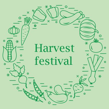 Sevimli vektör çizim farklı sonbahar mevsim sebzeleri