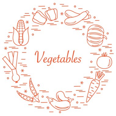 Sevimli vektör çizim farklı sonbahar mevsim sebzeleri