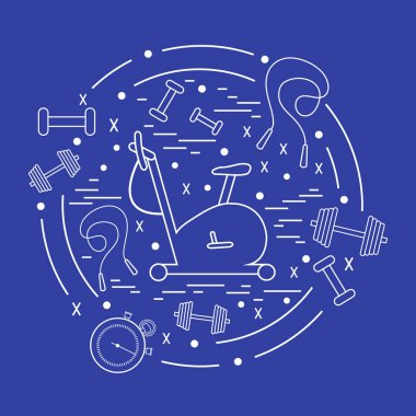 Spor ekipmanları arran farklı türde vektör çizim