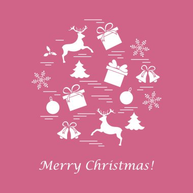 Farklı yeni yıl ve Noel simgeler vektör çizim.