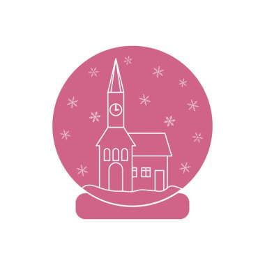 Belediye ile saat ve evin içinde vektör çizim