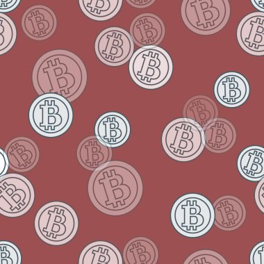Bitcoins ile Seamless modeli. Finans ve sanal para birimi.