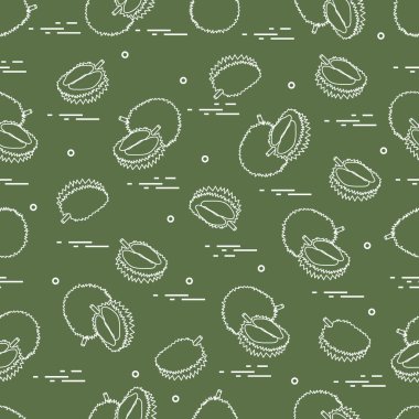 Egzotik meyve durian ile şirin seamless modeli.