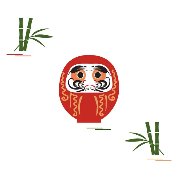 Daruma - Muñeca tradicional japonesa roly-poly . — Vector de stock