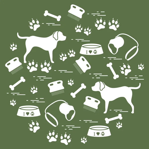 Bir CI düzenlenmiş köpek bakımı için sevimli vektör çizim ürünler
