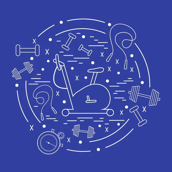 Spor ekipmanları arran farklı türde vektör çizim