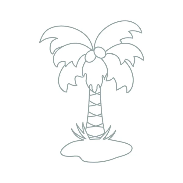 Cute vector icon of the palm tree. — Stock Vector