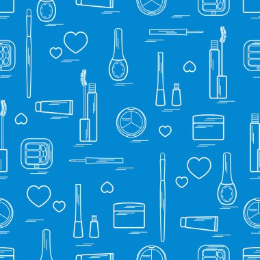 Dekoratif kozmetik ve ca çeşitli unsurların şirin desen