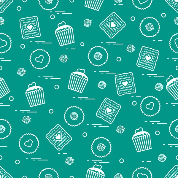 Şirin seamless modeli farklı romantik tatlılar. Aşk conce