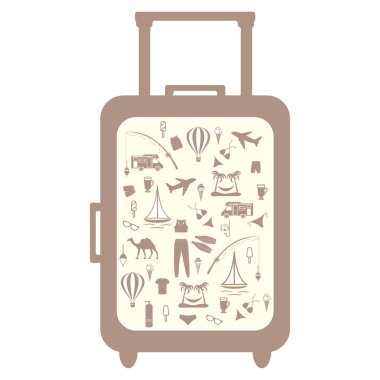 Renkli çanta güzel resim üzerinde farklı resimlerle