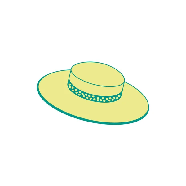 Belle image avec chapeau d'été de mode — Image vectorielle