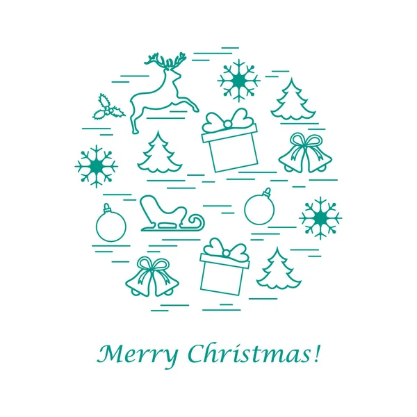 Farklı yeni yıl ve Noel simgeler vektör çizim 