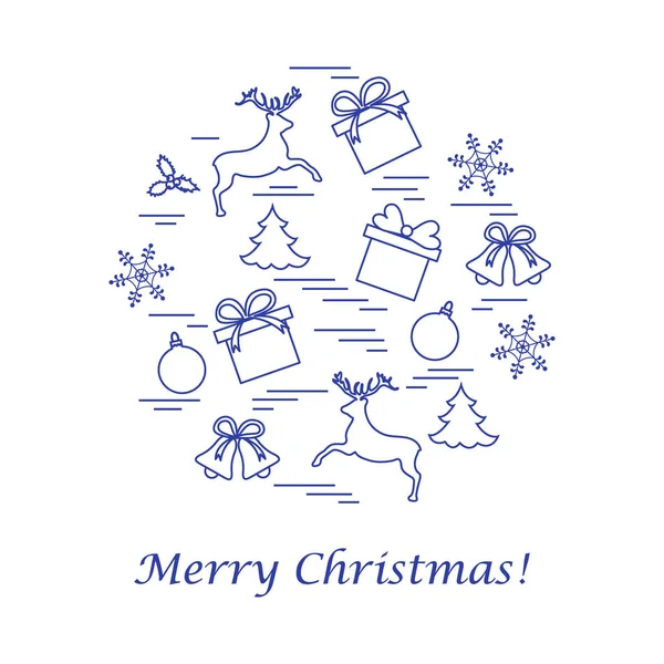 Farklı yeni yıl ve Noel simgeler vektör çizim 