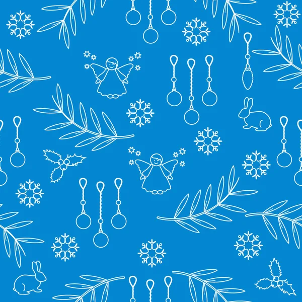 Kış Dikişsiz desen çeşitli yeni yıl ve Noel symb ile