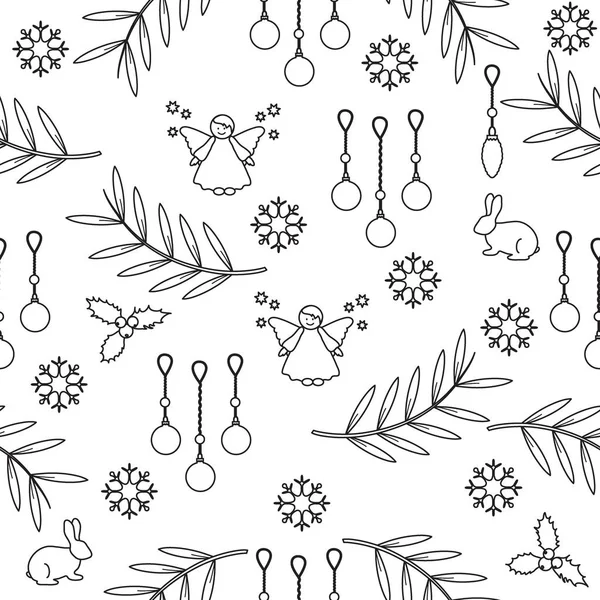 Kış Dikişsiz desen çeşitli yeni yıl ve Noel symb ile