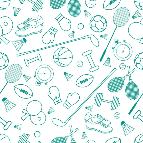 Spor konulu seamless modeli. Vektör çizim spor