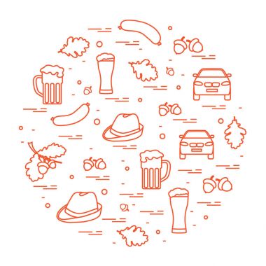 Vektör çizim düzenlenen Almanya'nın çeşitli sembollerle 