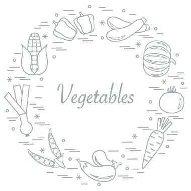 Sevimli vektör çizim farklı sonbahar mevsim sebzeleri