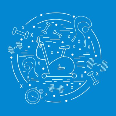 Spor ekipmanları arran farklı türde vektör çizim