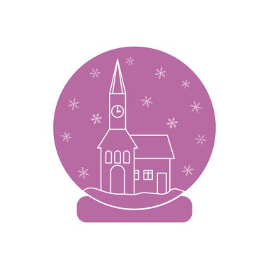 Belediye ile saat ve evin içinde vektör çizim