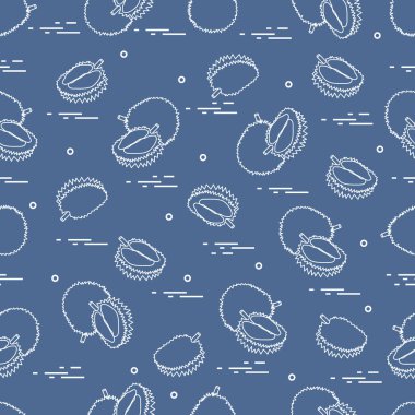 Egzotik meyve durian ile şirin seamless modeli.