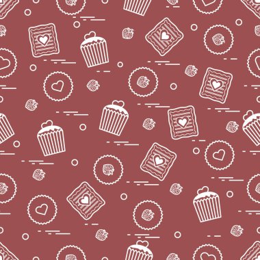 Şirin seamless modeli farklı romantik tatlılar. Aşk conce