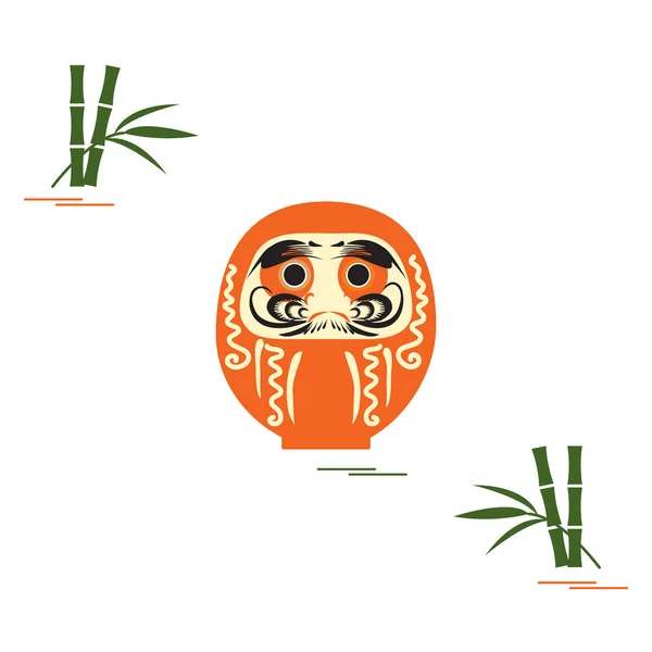 Daruma - Muñeca tradicional japonesa roly-poly . — Vector de stock