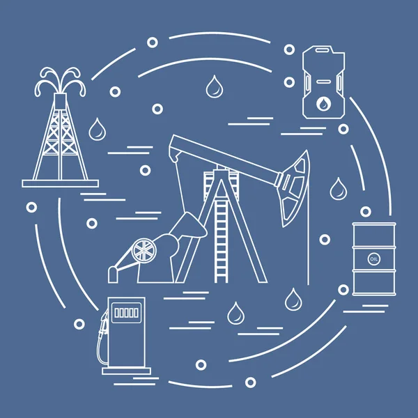 Petrol üretimi için donatım sevimli vektör çizim ca