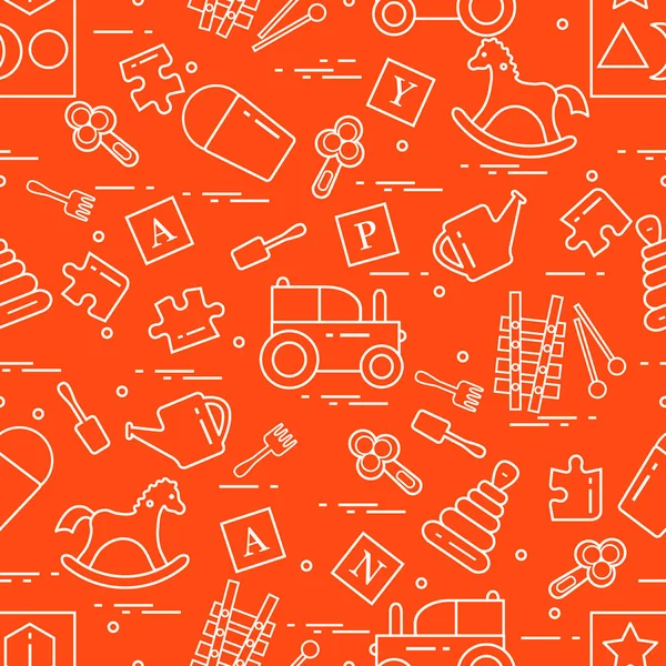 Çocukların oyuncakları çeşitli ile şirin seamless modeli: h sallanan