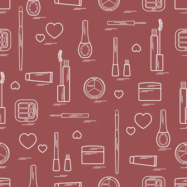 Dekoratif kozmetik ve ca çeşitli unsurların şirin desen