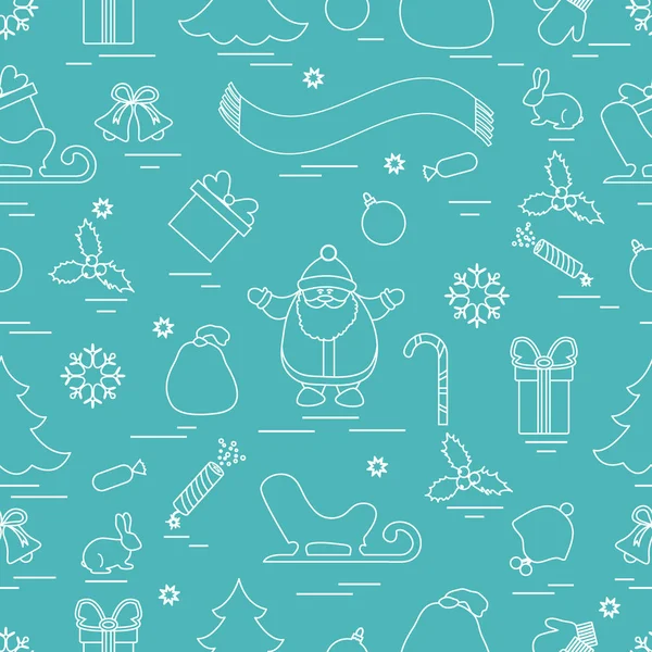 Kış çeşitli Noel elemanları ile seamless modeli: ağaç, 