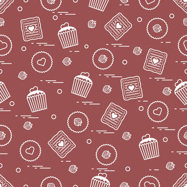 Şirin seamless modeli farklı romantik tatlılar. Aşk conce