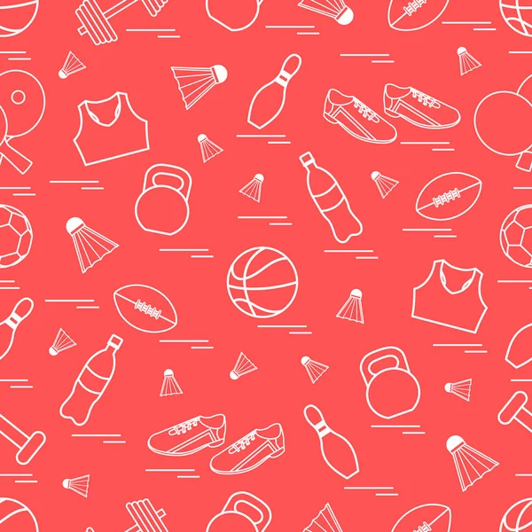 Spor konulu seamless modeli. Vektör çizim spor