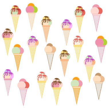 Lezzetli dondurma çeşitli renkli resim 