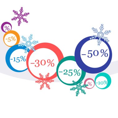 Pazarlar ve dükkanlar için çeşitli indirimler vektör çizim.