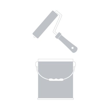 Boya ve boya kovası için renkli silindir güzel resim 