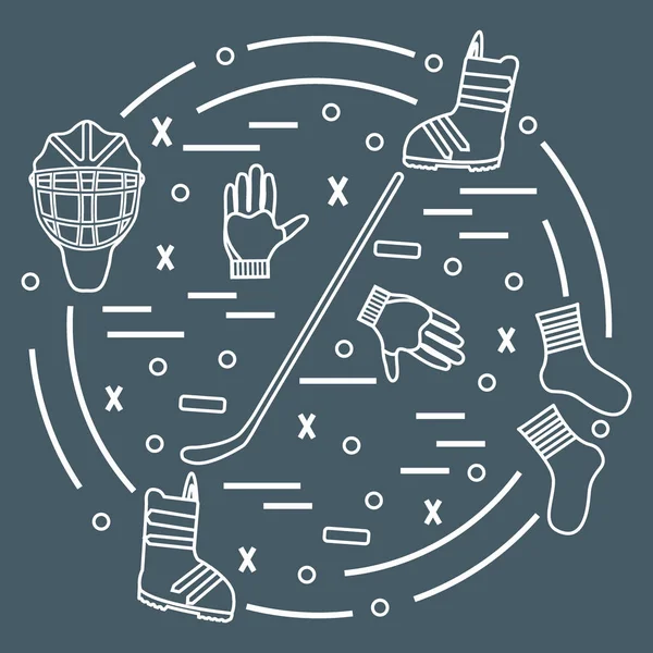 Hokey ve snowboard için çeşitli konularda vektör çizim
