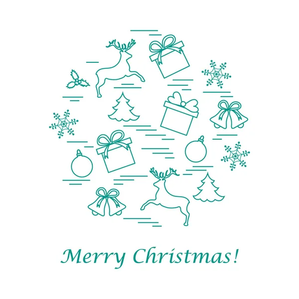 Farklı yeni yıl ve Noel simgeler vektör çizim 