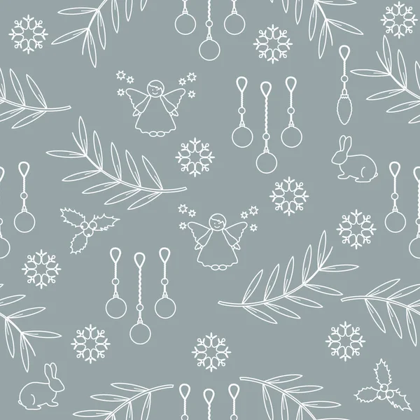 Kış Dikişsiz desen çeşitli yeni yıl ve Noel symb ile