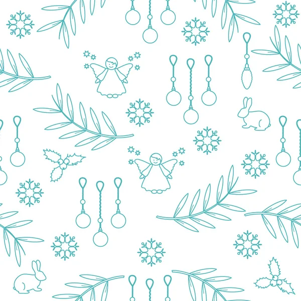 Kış Dikişsiz desen çeşitli yeni yıl ve Noel symb ile