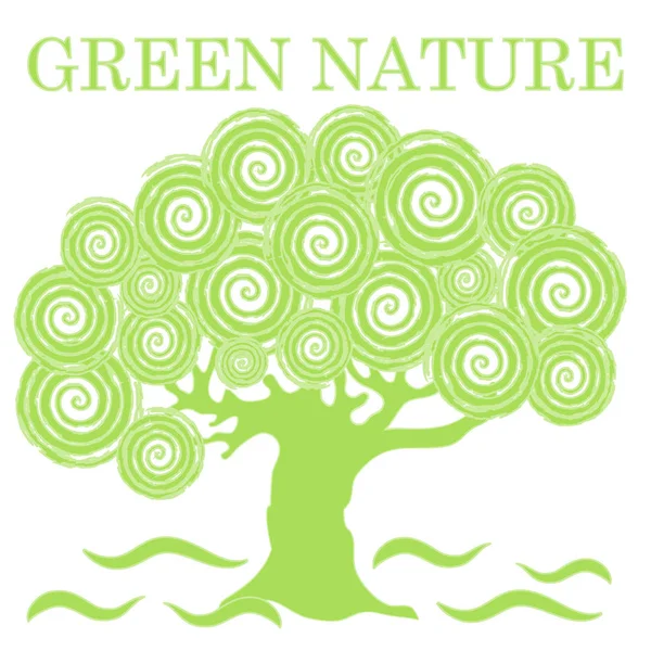 Yazıt yeşil doğa ile yaratıcı ağacının güzel resim